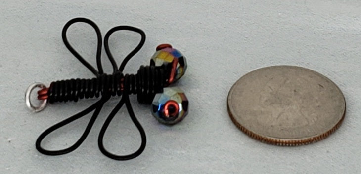 Dragonfly Pendant - Black/Red