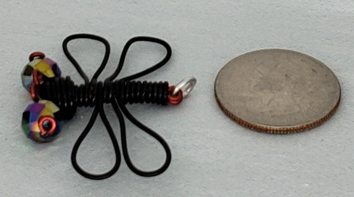 Dragonfly Pendant - Black/Red
