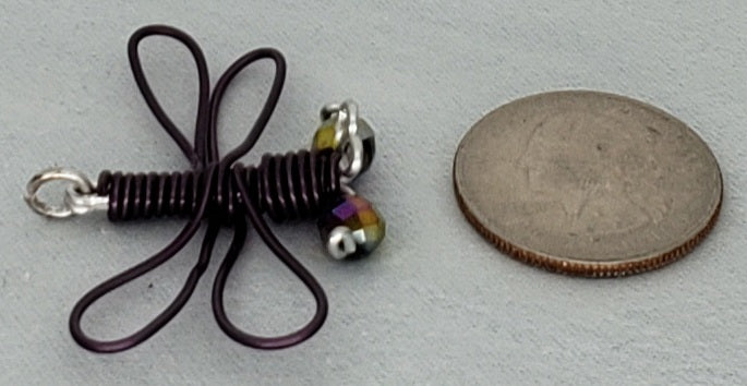 Dragonfly Pendant - Black/Silver