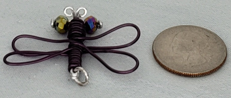 Dragonfly Pendant - Black/Silver