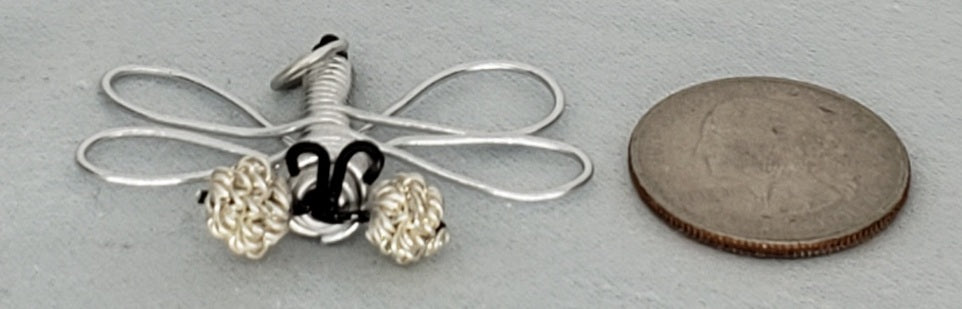 Dragonfly Pendant - Silver/Black