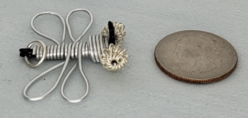 Dragonfly Pendant - Silver/Black