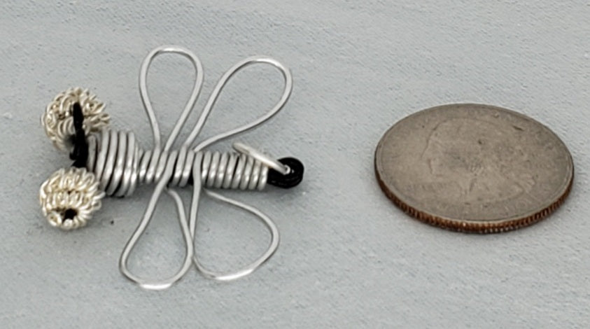 Dragonfly Pendant - Silver/Black
