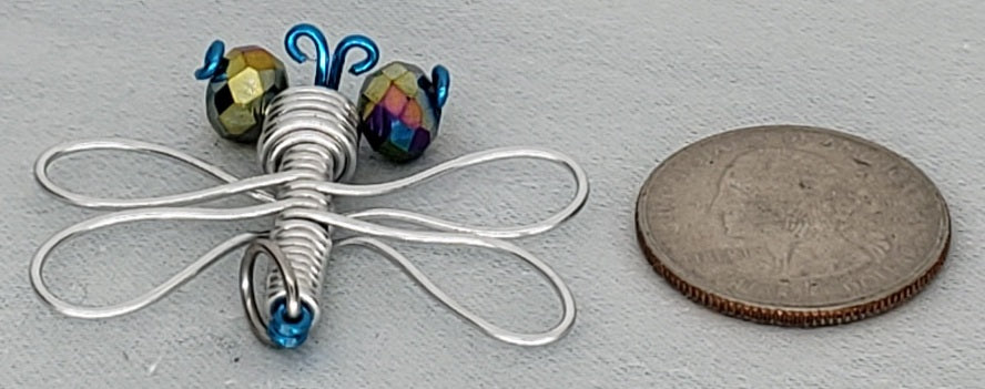 Dragonfly Pendant - Silver/Blue