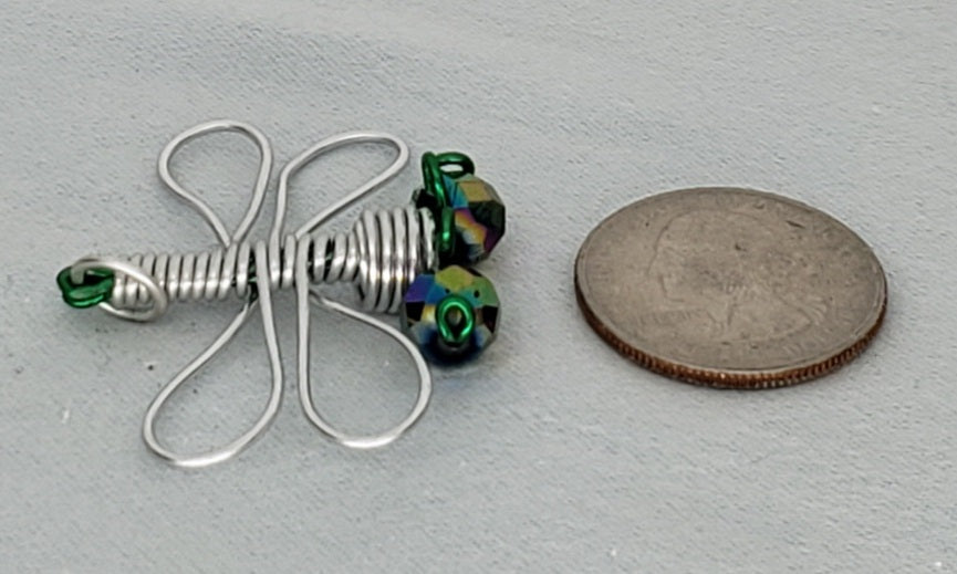 Dragonfly Pendant - Silver/Green