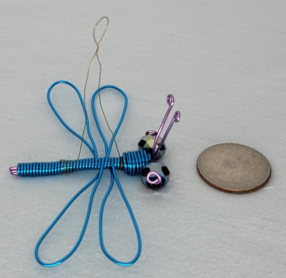 Dragonfly Ornament - Blue/Pink