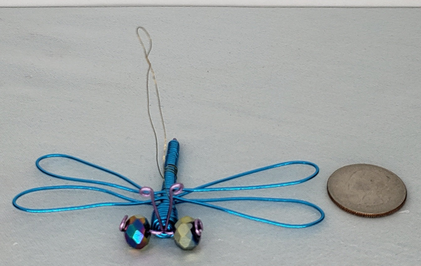 Dragonfly Ornament - Blue/Pink