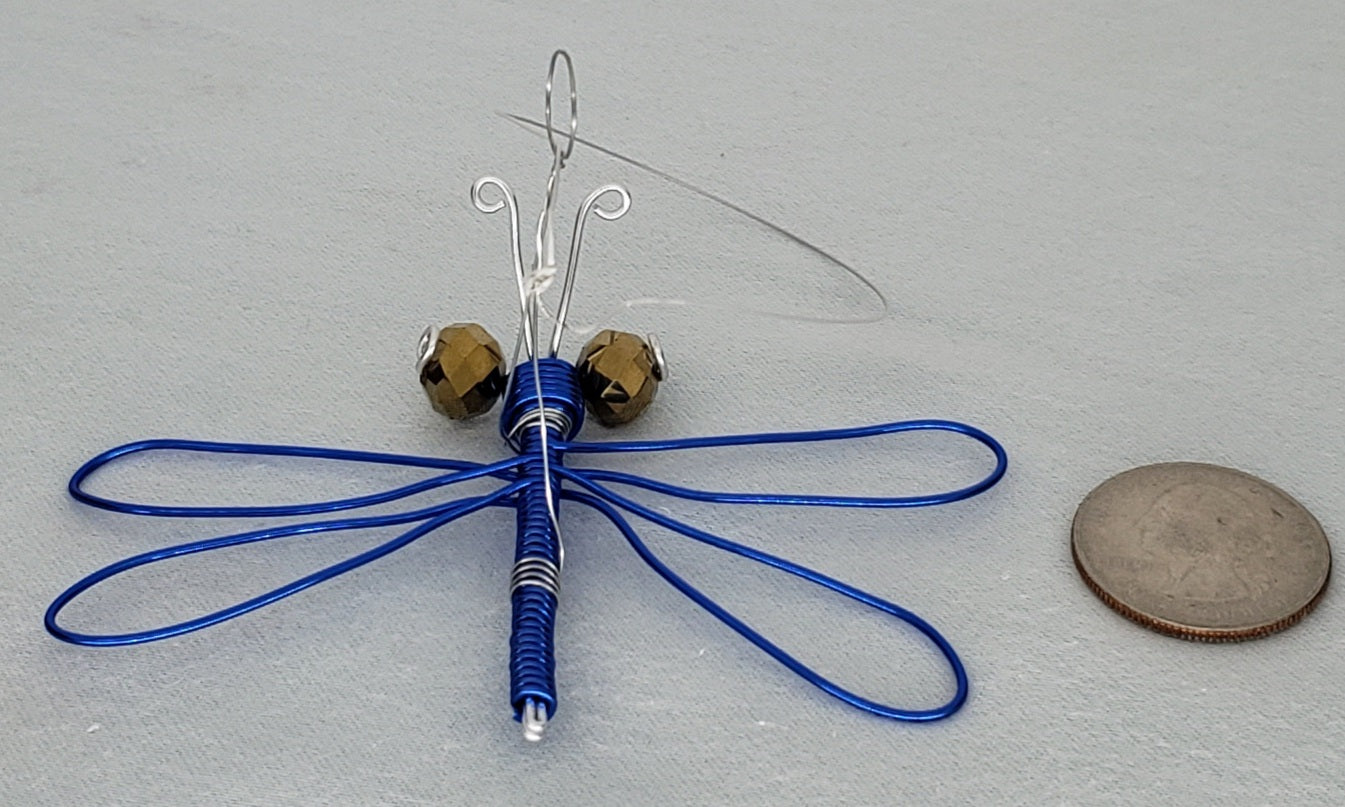 Dragonfly Ornament - Dark Blue/Silver