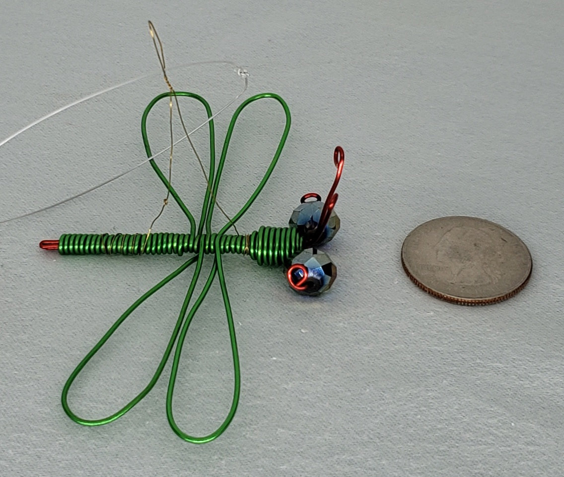 Dragonfly Ornament - Green/Red