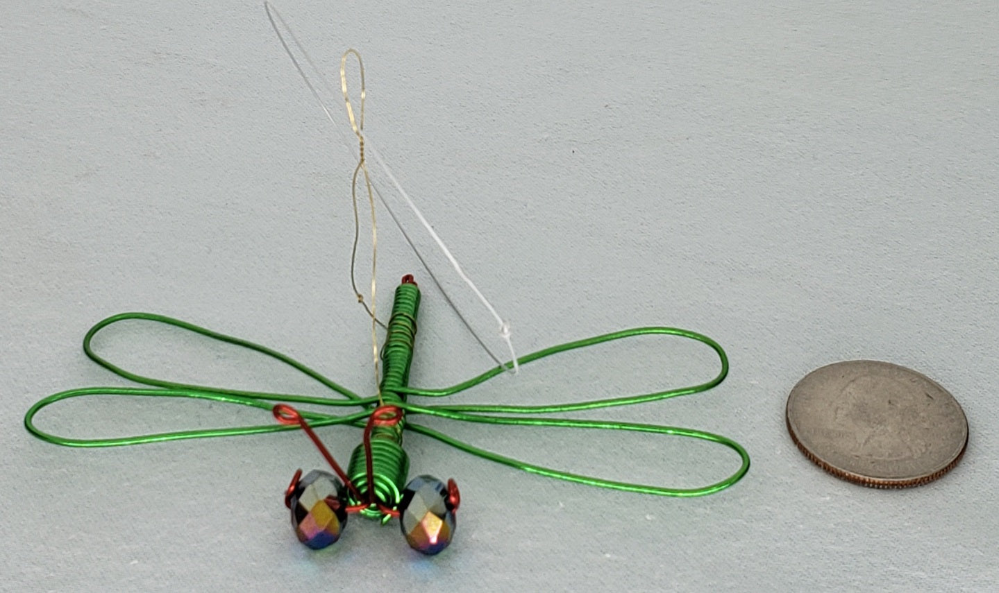 Dragonfly Ornament - Green/Red