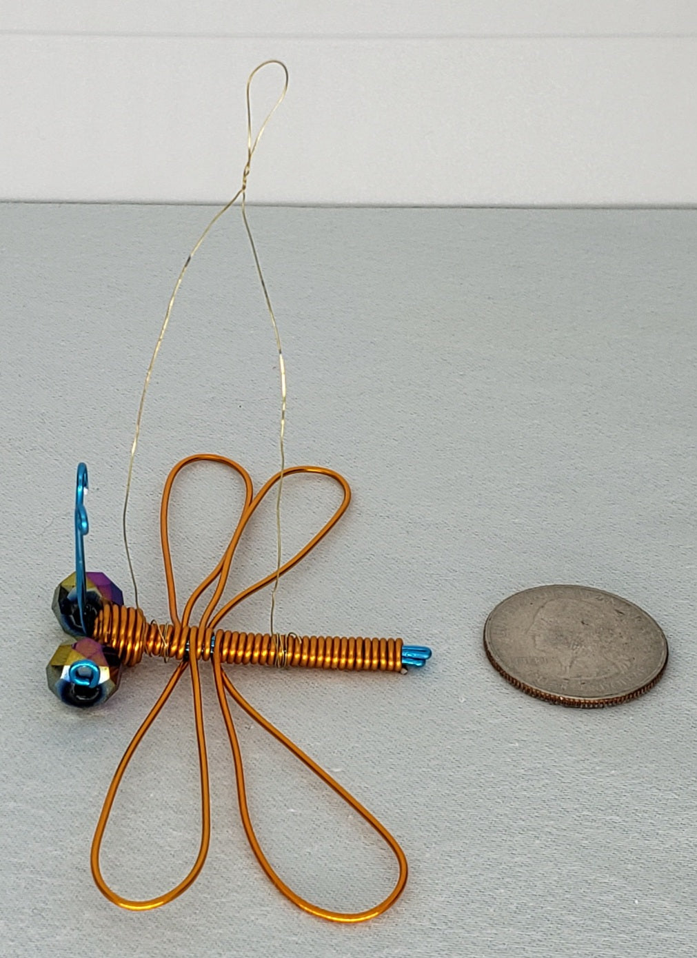 Dragonfly Ornament - Orange/Blue