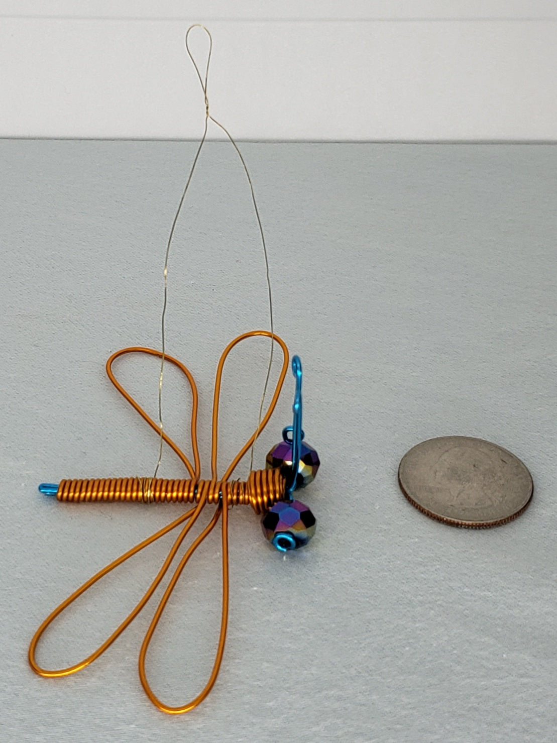 Dragonfly Ornament - Orange/Blue