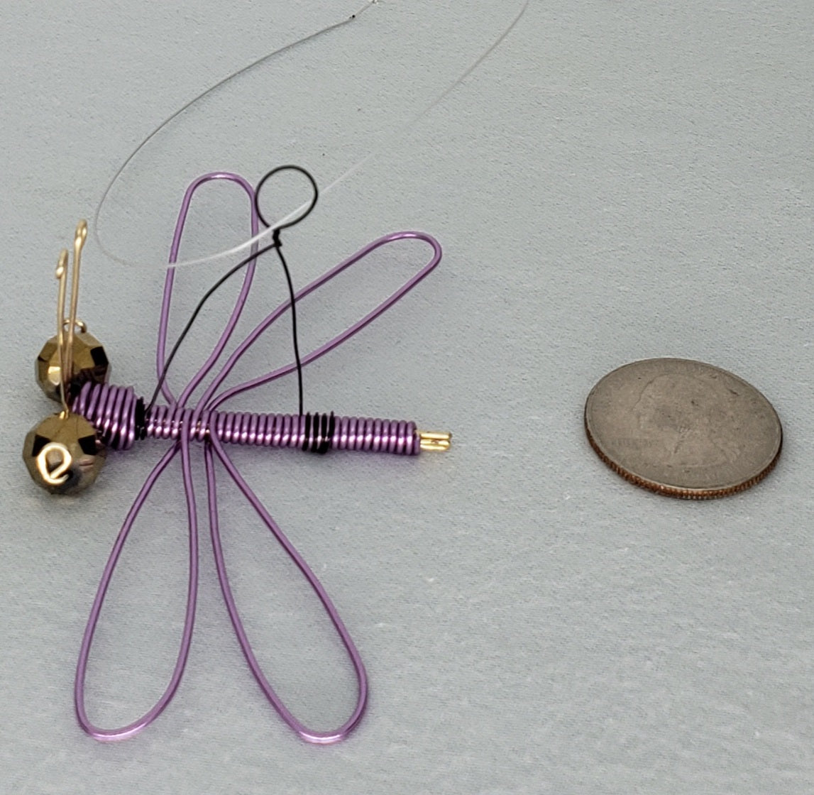 Dragonfly Ornament - Purple/Gold