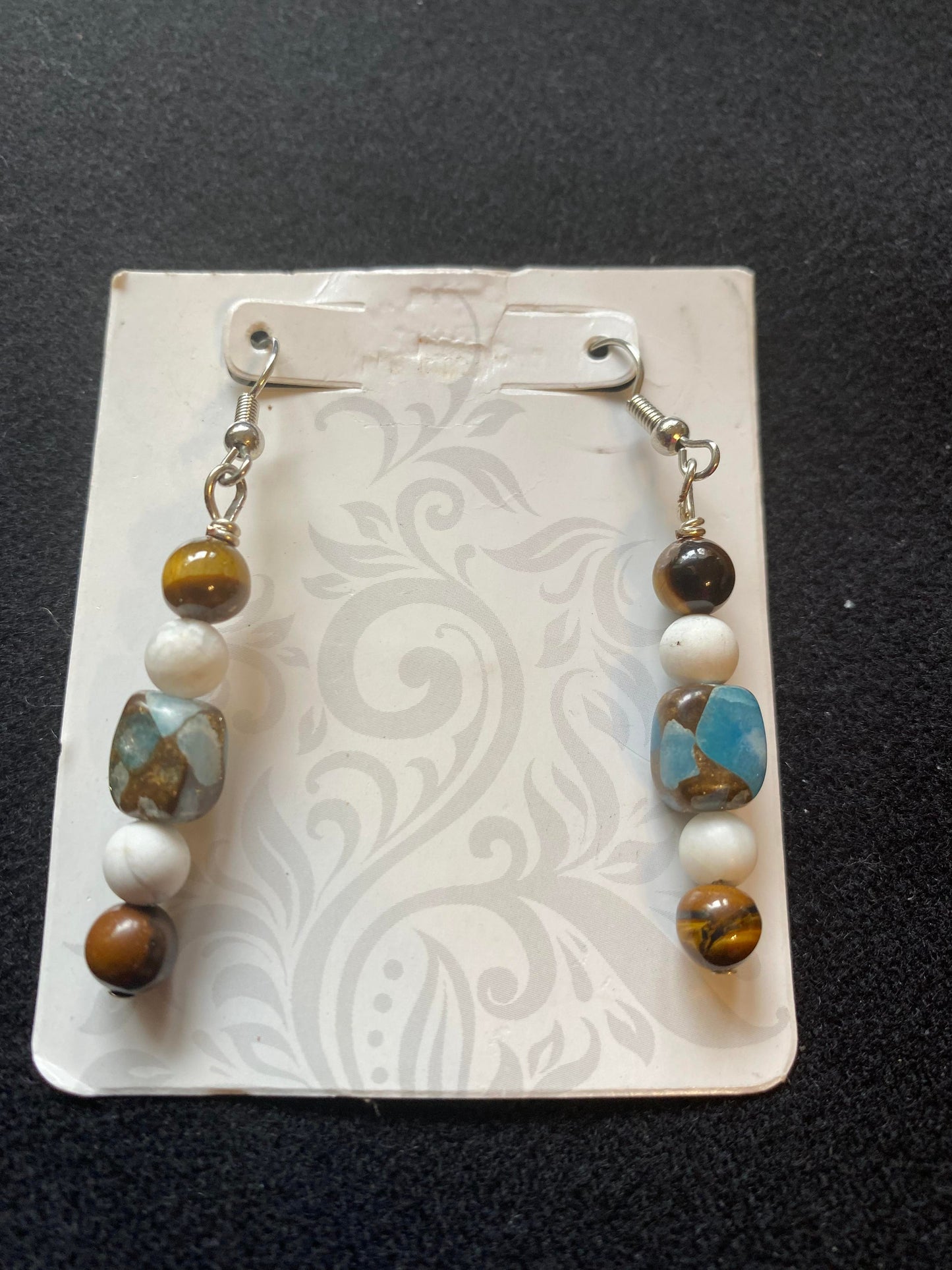 Earrings - Impression Jasper, Tiger Eye & Howlite