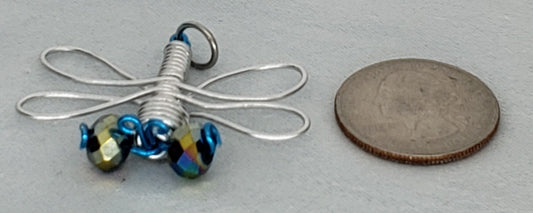 Dragonfly Pendant - Silver/Blue