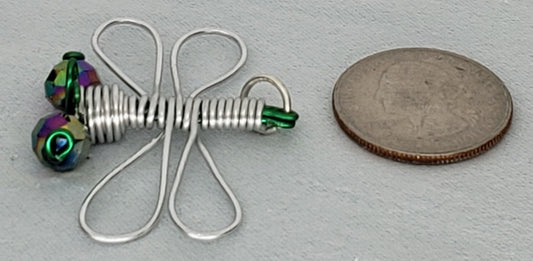 Dragonfly Pendant - Silver/Green