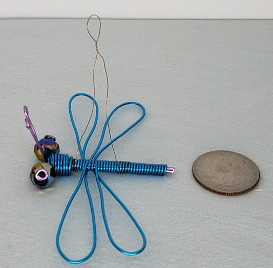 Dragonfly Ornament - Blue/Pink
