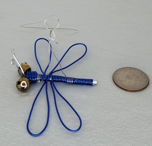 Dragonfly Ornament - Dark Blue/Silver