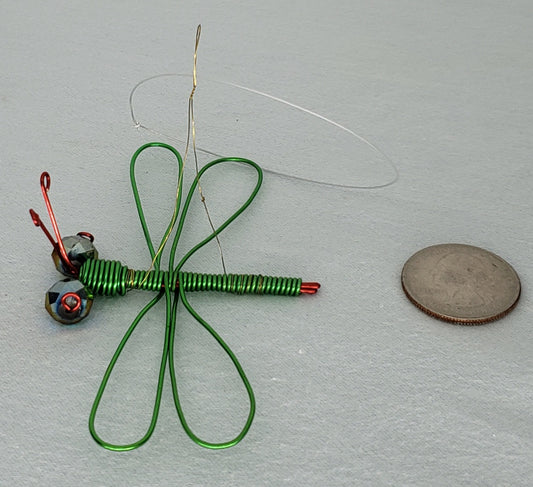 Dragonfly Ornament - Green/Red