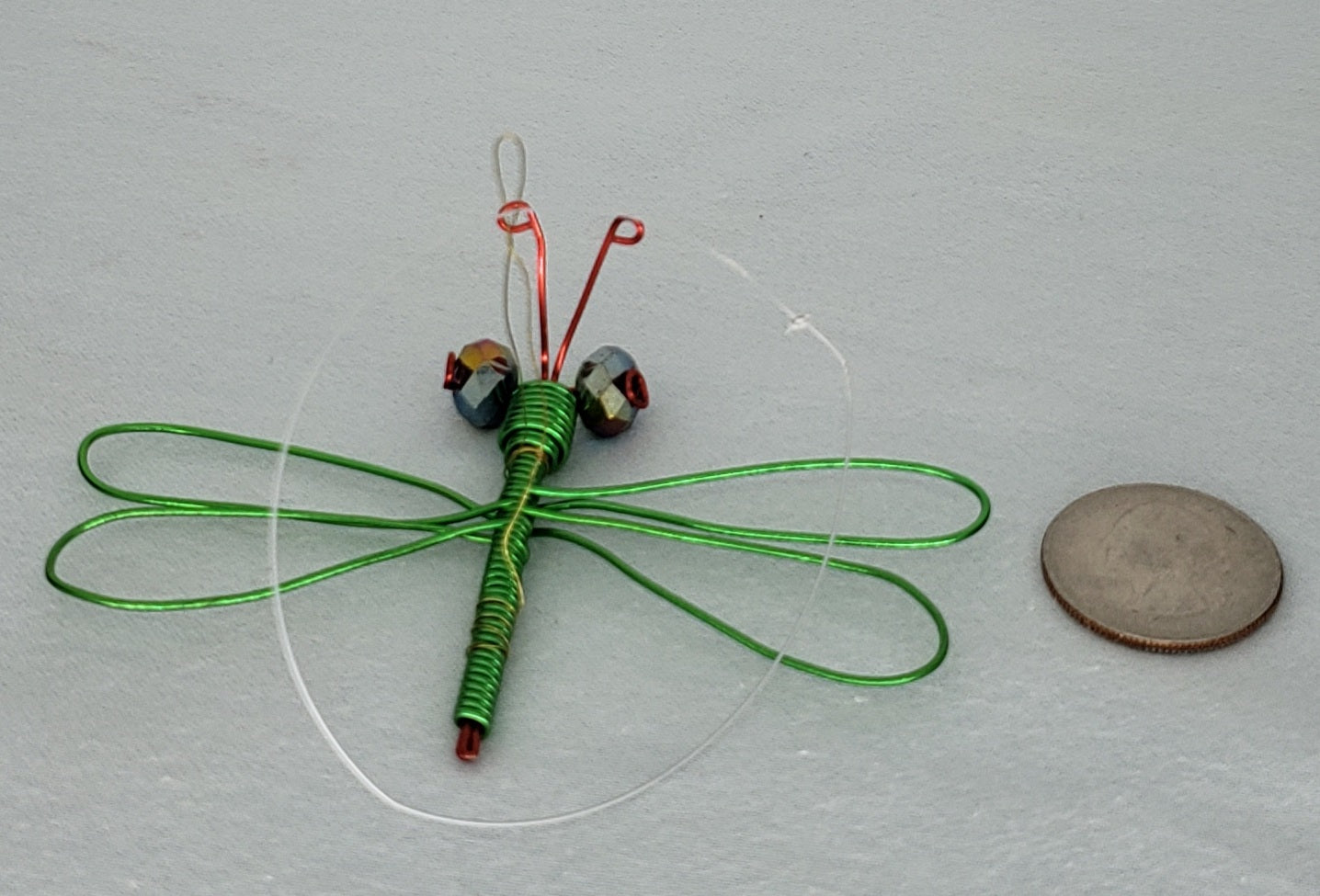 Dragonfly Ornament - Green/Red