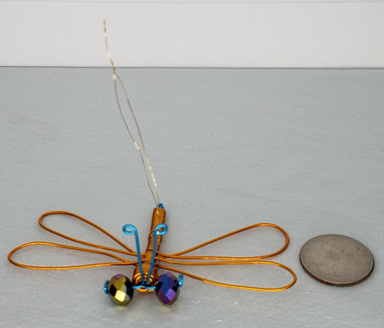 Dragonfly Ornament - Orange/Blue