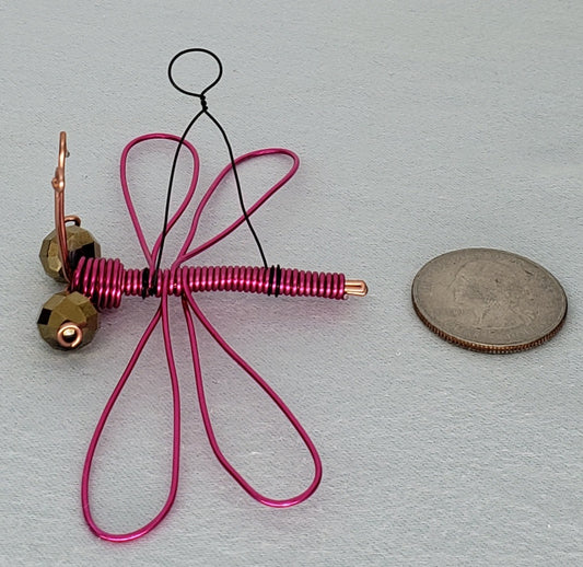 Dragonfly Ornament - Pink/Copper