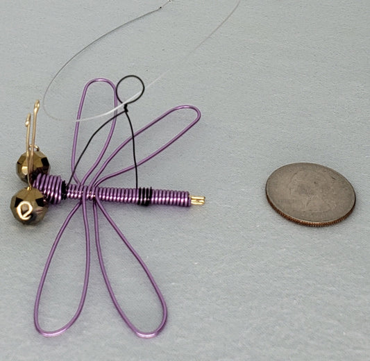 Dragonfly Ornament - Purple/Gold