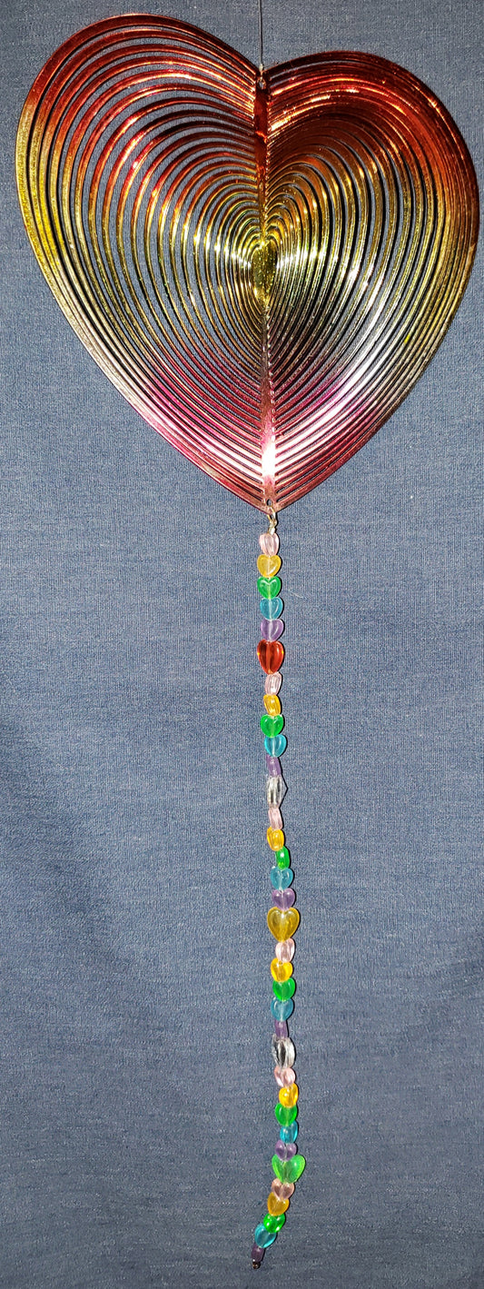 Rainbow Wind Spinner - Heart #2