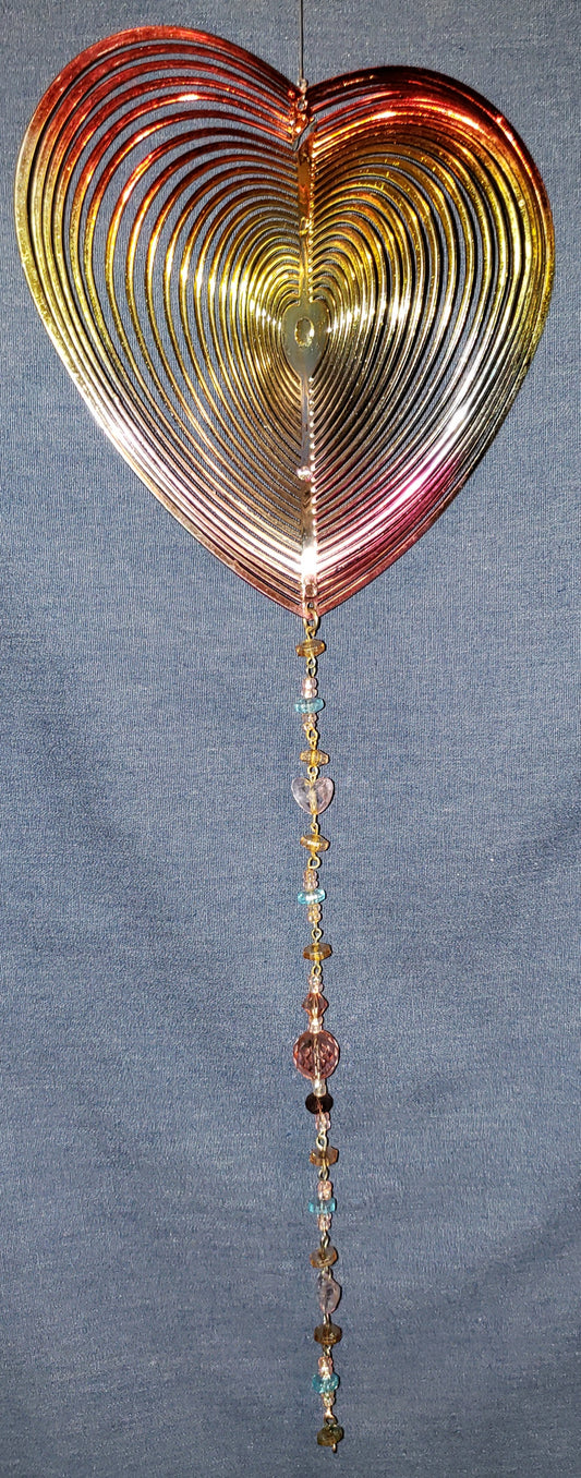 Rainbow Wind Spinner - Heart #3