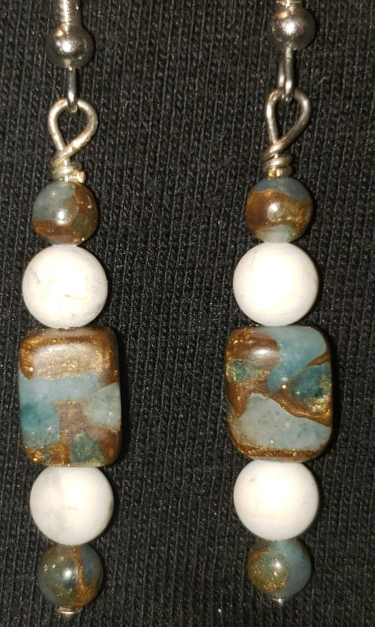 Earrings - Impression Jasper and Howlite