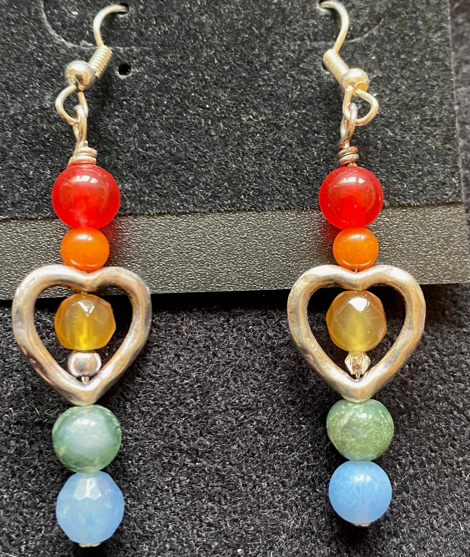 Rainbow metal store earrings